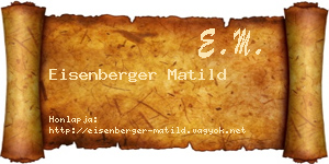Eisenberger Matild névjegykártya